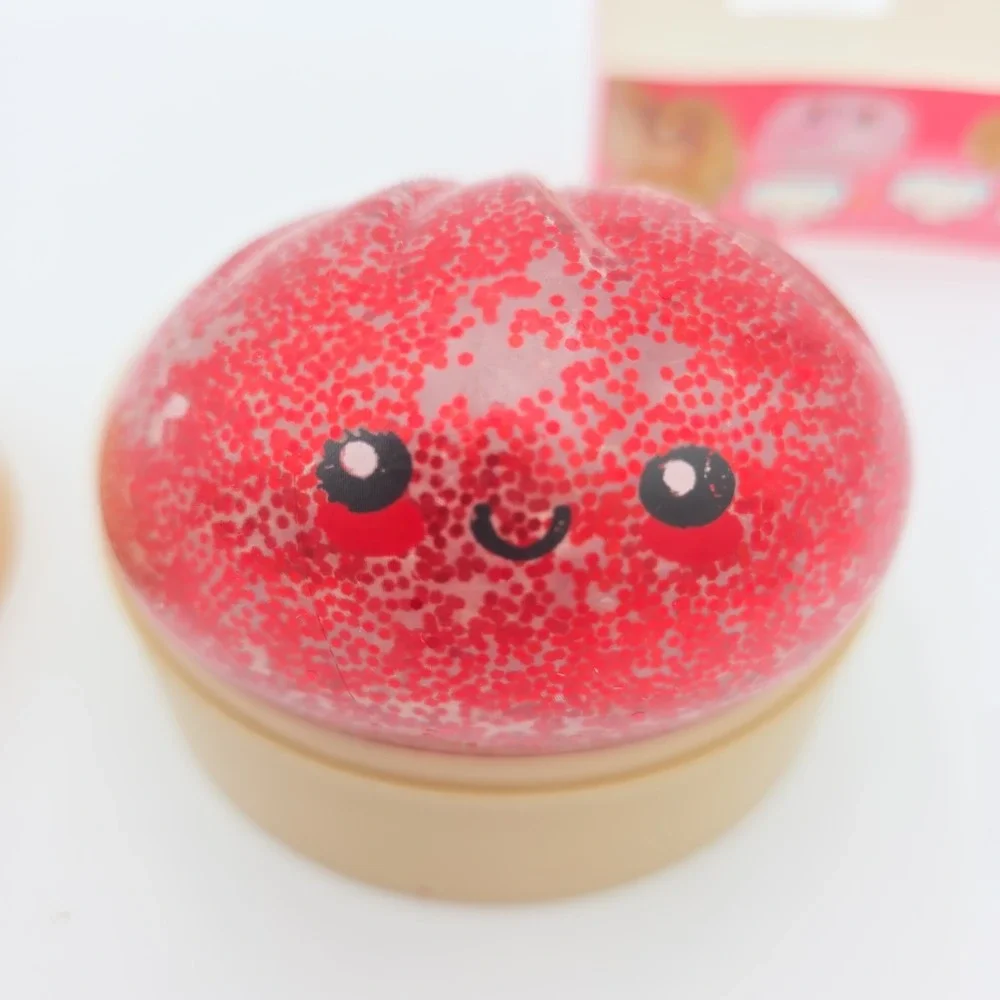 NEW Steam Bun Red Squishy Glitter Bun Dumpling With Orbies